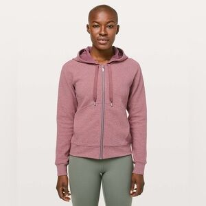 Lululemon Catch A Moment Zip Hoodie in Heathered So Merlot Size 12 Red Purple